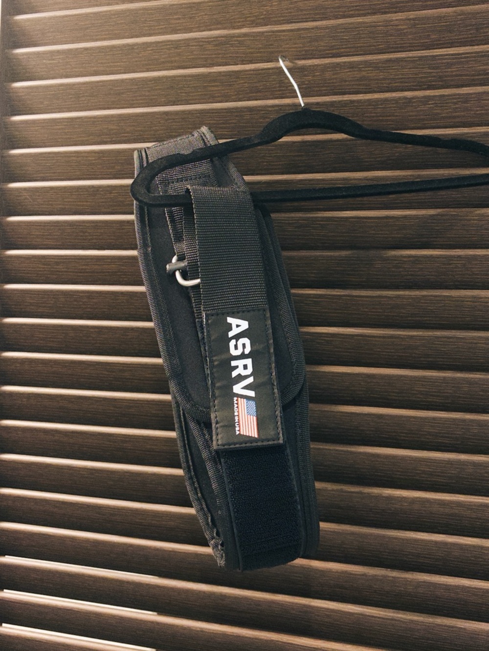 ASRV Black Tactical Belt Bag with Subtle American Flag Patch